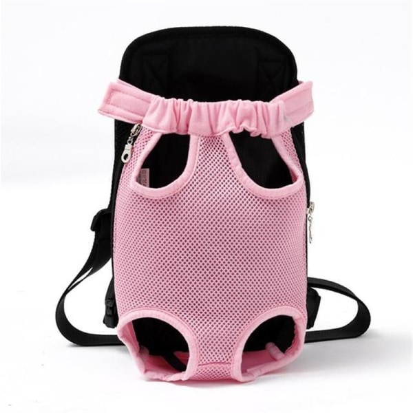 Hundebærer Rygsæk Mesh Hundebærer Taske Udendørs rejserygsæk Åndbar Bærbar hundebærer til hunde Katte pink S