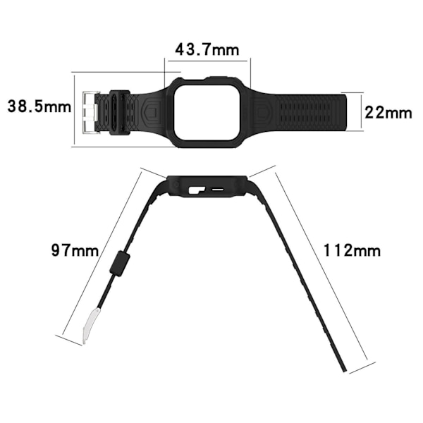 Klockarmband för Apple Watch Series 8/7 41mm/6/5/4/SE/SE (2022) 40mm/3/2/1 38mm Integrerat klockarmband Red, Red E Apple Watch Series 9 4