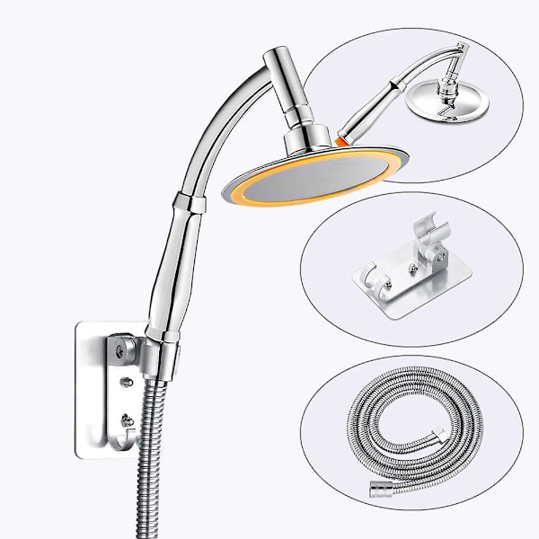 6 tum högtrycks 360 justerbar stor rund stor regnspruta badrum handhållen duschmunstycke Shower bracket hose