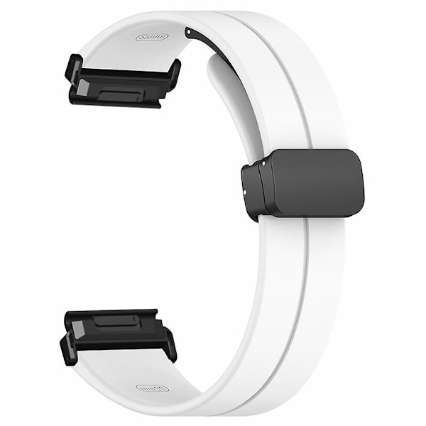 For Garmin Fenix 7S / 6S / 5S 20mm klokkebånd magnetisk spenne silikon klokkestropp White