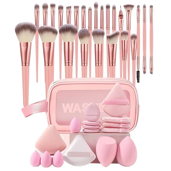 Sminkborstset Rosa (44-pack)