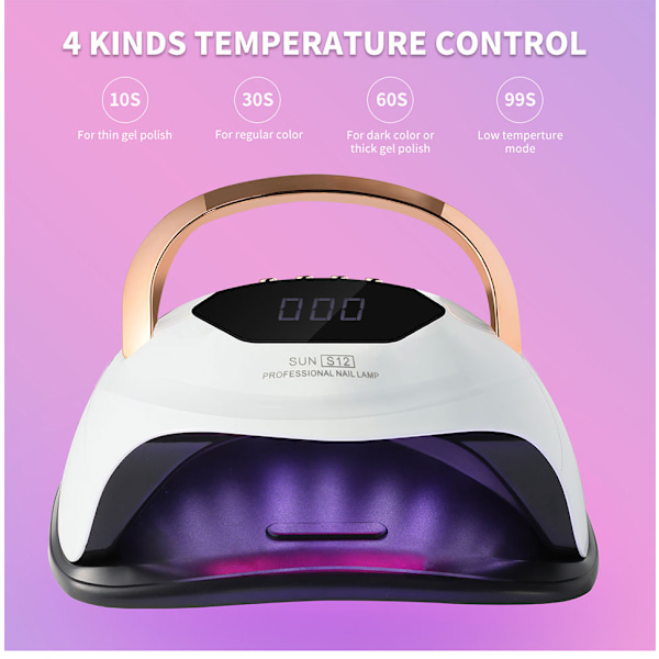 268W UV LED -kynsilamppu, nopeasti kovettava geelilakkalamppu 4 ajastimella, 57 lampunhelmeä ja automaattinen sensori
