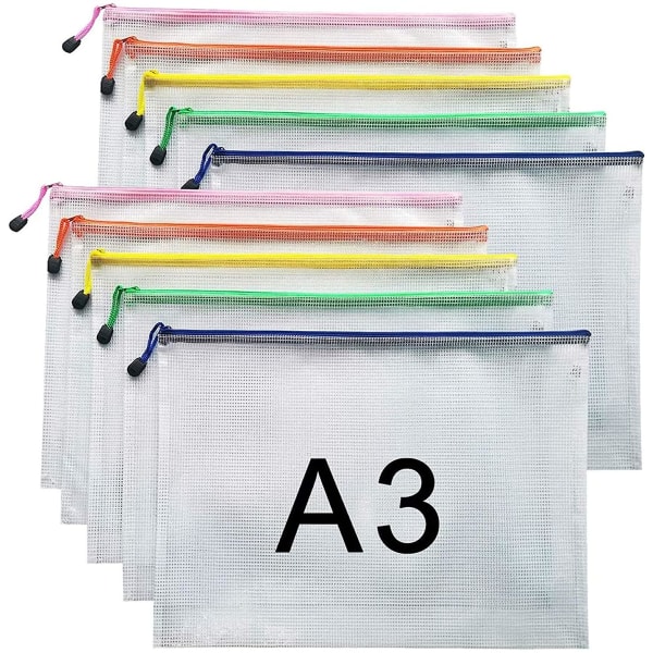 A3 dokumentmappe fil lynlåsposer Plastpungemappe (a3-10 stk)