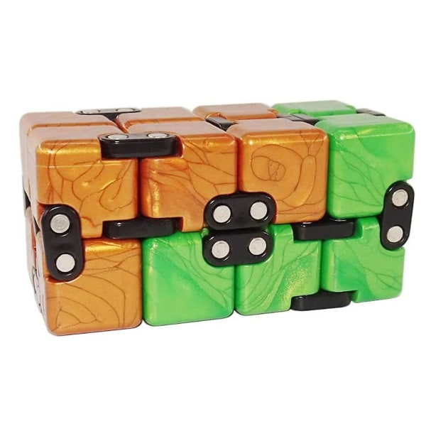 Infinity Cube Set 2-pack Fidget Finger Toy Lindre stress og lindrer angst Avstressende leker som passer for barn og voksne (grønn)