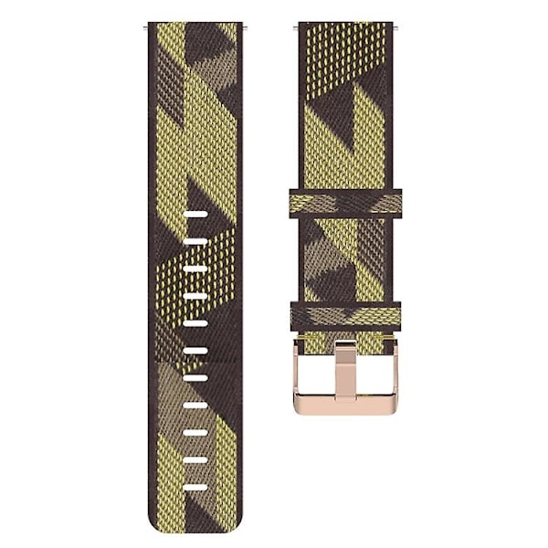 For Garmin Venu 20mm Nylon Vevd Klokkereim LCS Yellow