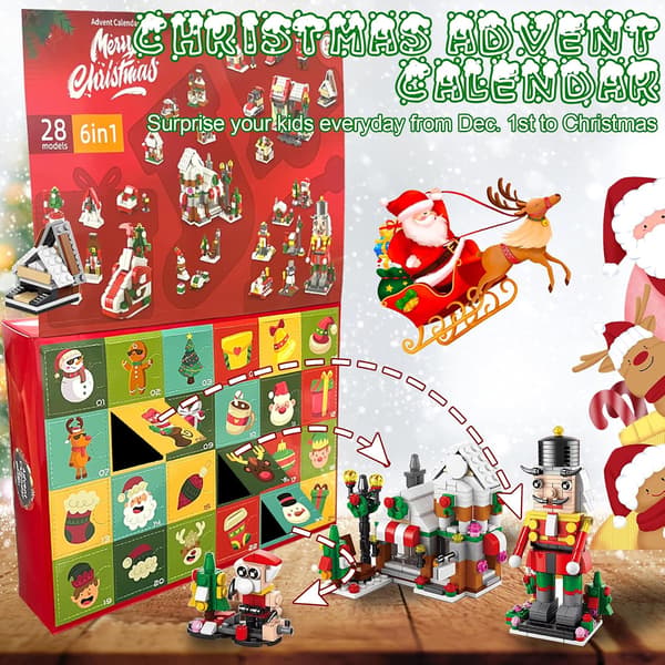 Julekalender 24 Byggeklodser, Gave til 3-8 årige drenge 3