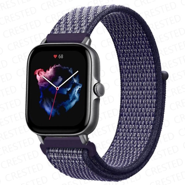 20mm 22mm Klockarmband För Amazfit Gts/2/2e/3/4/mini Gtr 4/2/3/pro 47mm Stratos 3 Nylonarmband Pulseira Correa Amazfit Bip Armband Heartbeat Purple 67 22mm