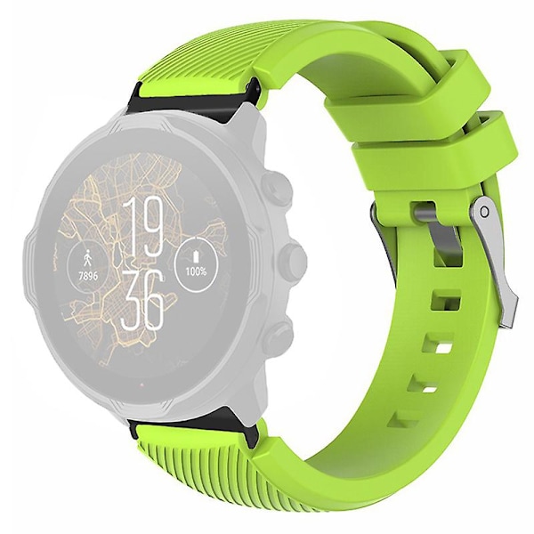 24mm Twill Texture Silikone Rem til Suunto Spartan Sport Wrist Hr Baro / Suunto 7 Fluorescent Green