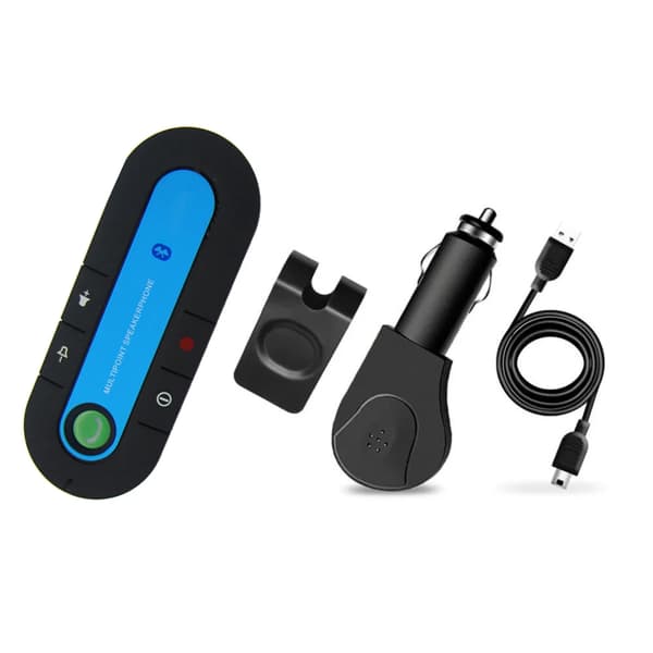 Bilhøyttalertelefon, Solskjerm Bluetooth 4.2 Håndfri Lydsett (Blå)