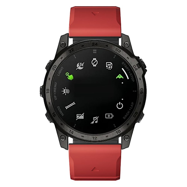 För Garmin Fenix 5 / 5X / 6X / 7X Watch Strap 22mm Dual Color Silikon Smart Watch Band Red  Black