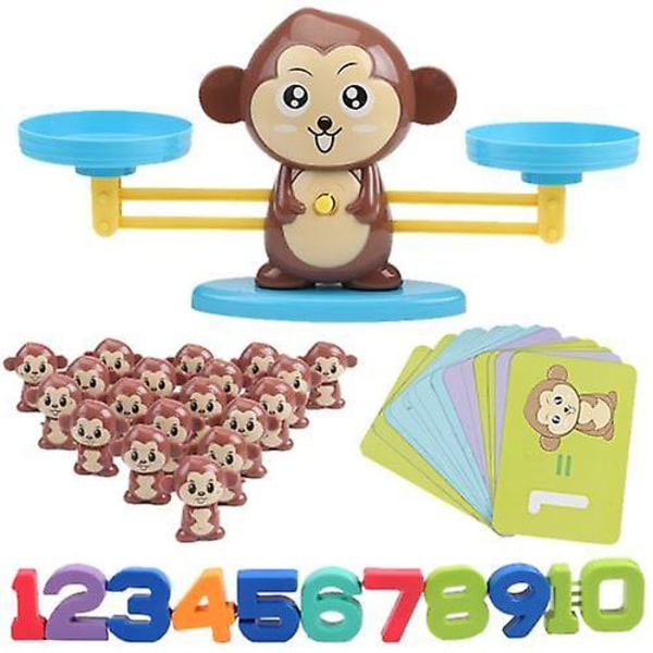 Match Game Toy Monkey Balanseskala Telling Lærerikt for barn Småbarn Gave Brown