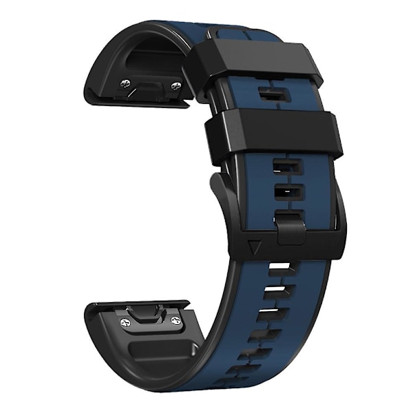 Til Garmin Descent G1/Fenix 7/Fenix 6 Pro/Fenix 5 Plus Dual Color Silikone Rem Dark Blue Black