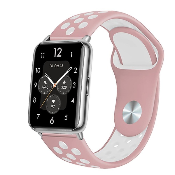 Silikonrem för Huawei Watch Fit 2 Band Active Classic Smartwatch Tillbehör Correa Ersättningsbälte Huawei Watch Fit2-rem pink white