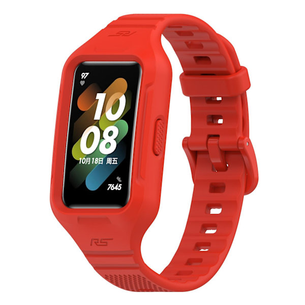 Silikon Integrert Rem For Honor Band 6 Dark Red