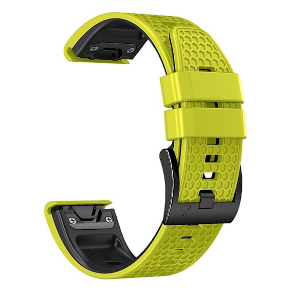 Dot Texture Silikonarmbånd for Garmin Tactix 7 Pro / Fenix 7x / 6x Pro / 5x Plus, 26mm Dual-color klokkestropp Lime Black