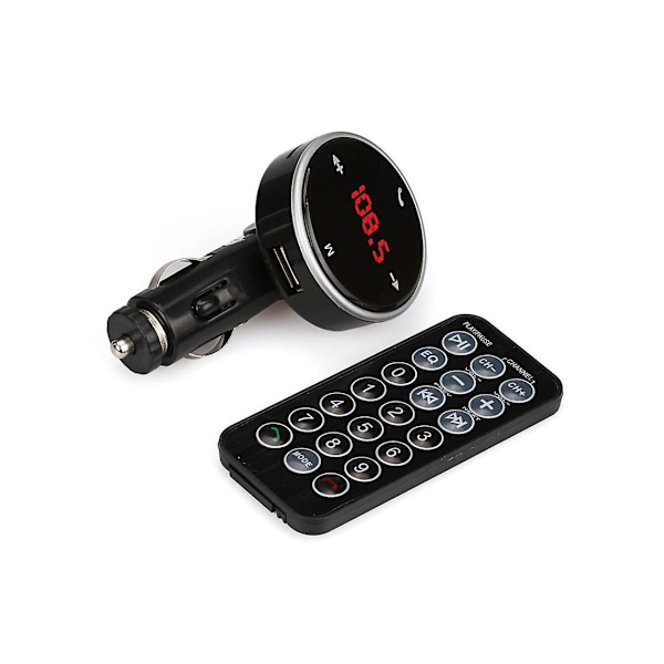 Bluetooth FM-sender med LCD-display og USB-oplader til Android/iPhone - Mp3-afspiller og håndfri opkaldstilbehør,