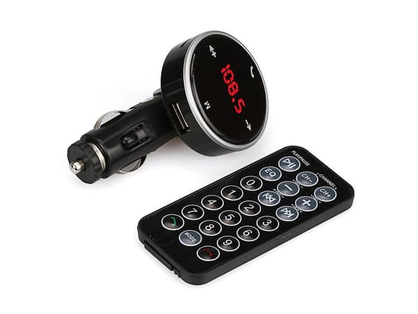 Bluetooth FM-sender med LCD-skjerm og USB-lader for Android/iPhone - MP3-spiller og handsfree-samtaletilbehør,