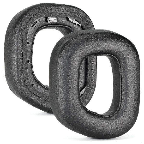 1 par ersättningskuddar Kudde kompatibel med Corsair Hs80 Rgb trådlösa hörlurar black protein leather