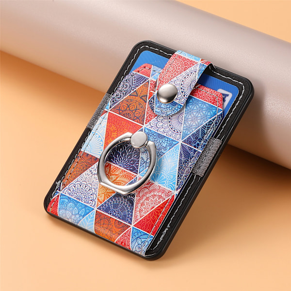 Magsafe magnetisk korthållare, färgglad korthållare ring N52 baksug Diamond Mandala