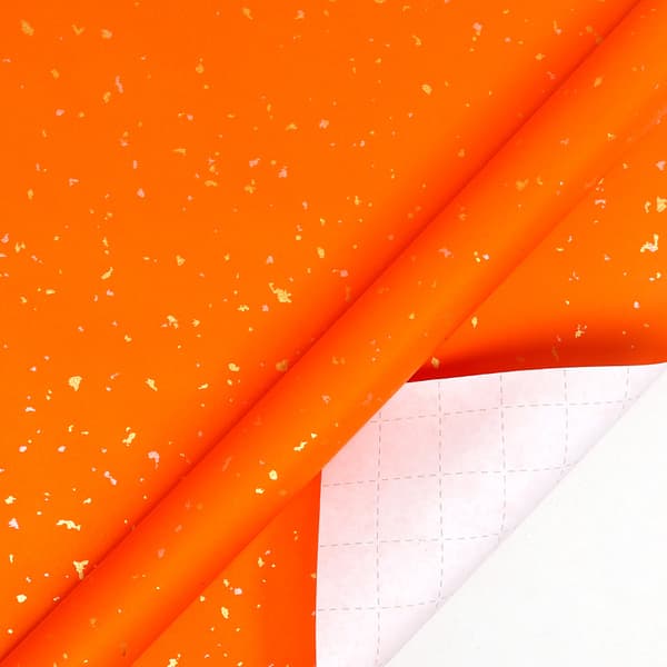 Presentpappersrulle - Orange Gulddesign, 43 cm x 10 m