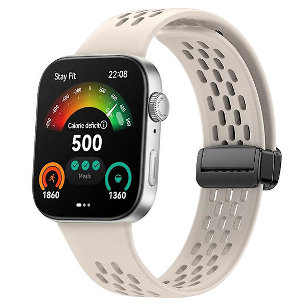 Huawei Watch Fit 3 -silikoniranneke, ontto hihna magneettisella taittolukolla Starlight