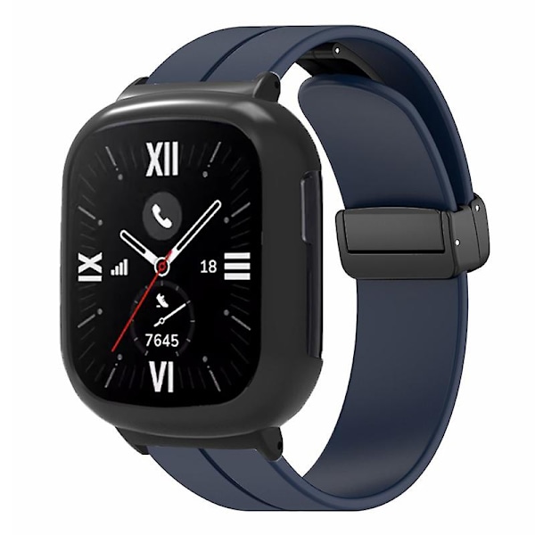 Urrem til Honor Watch 4 med magnetisk spænde i silikone, med urkasse Midnight Blue