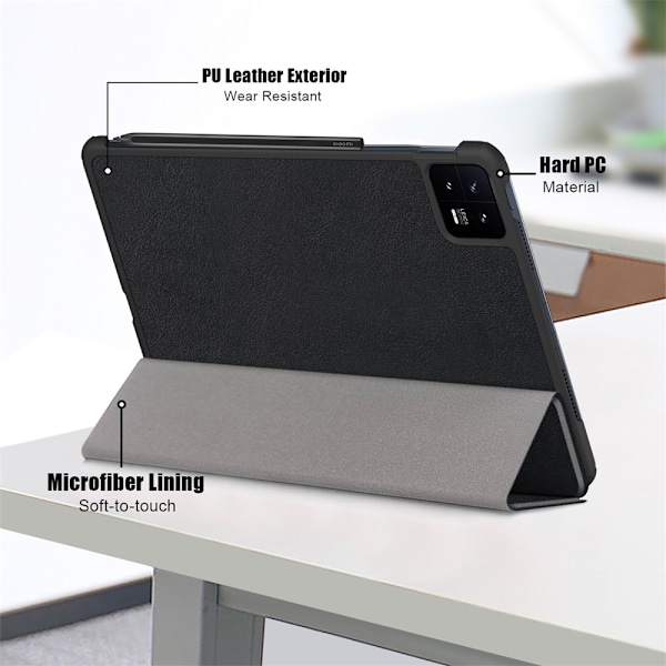 Etui for Xiaomi Pad5 Pro 12,4\" Deksel støtsikker Stativ Myk Silikon Shell Grey