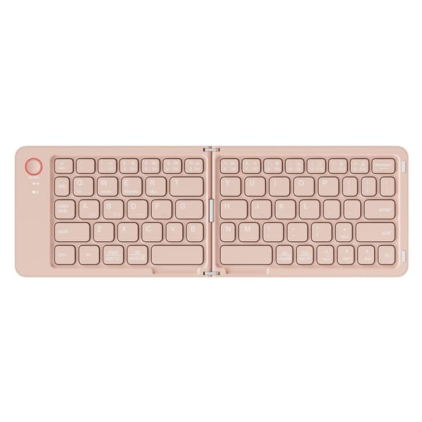 Vikbart tangentbord B023, Bluetooth USB-C ultratunt tangentbord för IOS och Windows (rosa)