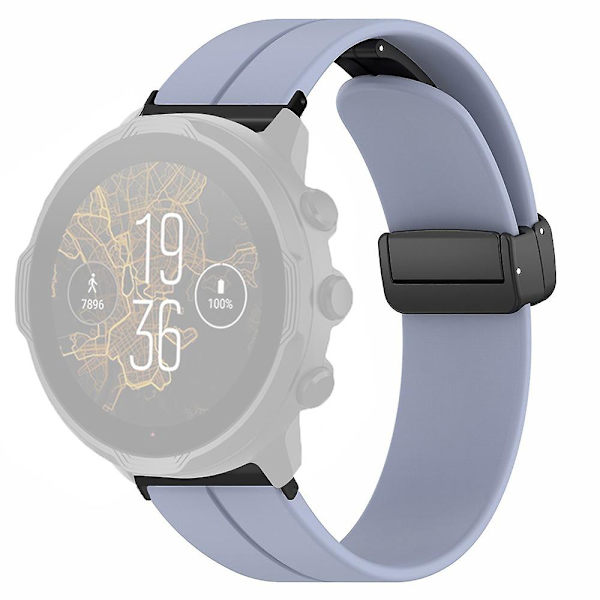 24mm silikonihihna Suunto Spartan Sport Wrist HR Baro/ Suunto 7 -kellolle (paksu jousi) Lavender Grey