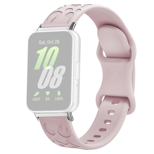 Til Samsung Galaxy Fit silikone urrem med leopardprint - Pink Pink