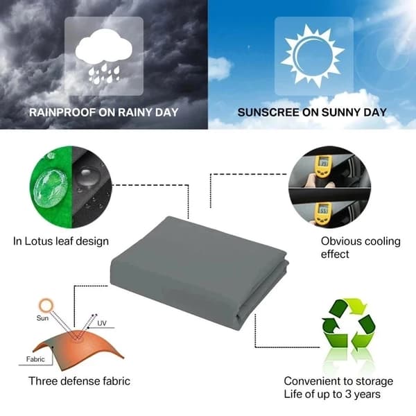 UPF50+ UV-blokkerende solskjermseil vanntett polyester Rust Red 2 x 3m