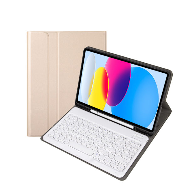 Tastaturdeksel for Samsung Galaxy Tab A8 10.5 X205/X200, avtakbart Bluetooth-tastatur i gull