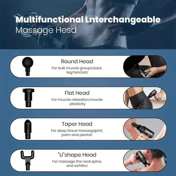 Massageapparat 6 hastigheder, Percussion dybdevæv, Knapstyring til ryg- og smertelindring (grøn) Green