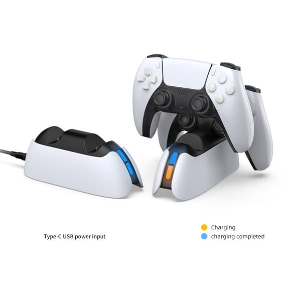 Opladerstation - Til Ps5 Controller, Hurtig Opladning Med Led-Indikator