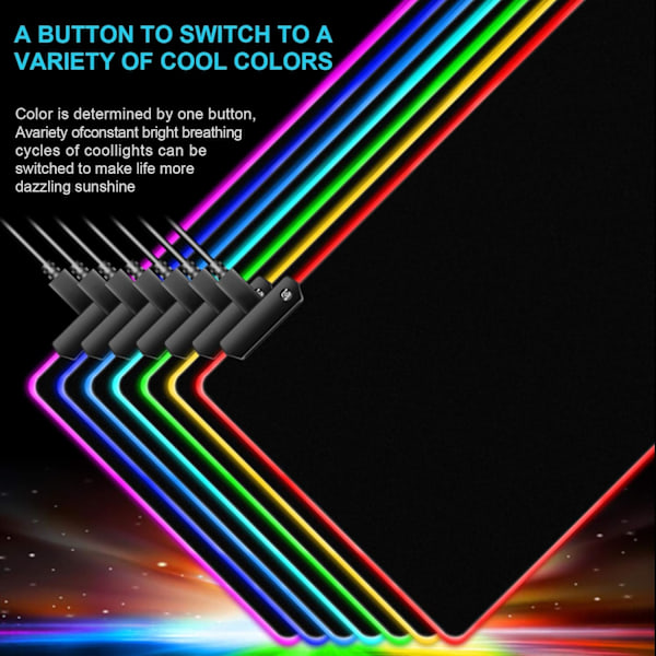 RGB Musematte Led Musematte, Stor Musematte, Led Og Stor Musematte 800*300*4Mm