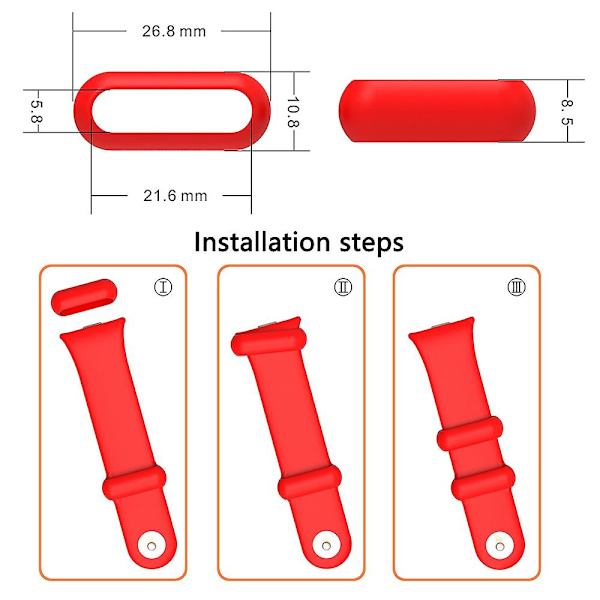 10 kpl Xiaomi Smart Band 8 Pro -rannekkeen pidikettä, silikoniset pidikkeet rannekkeen kiinnitykseen Grey Xiaomi Smart Band 8 Pr