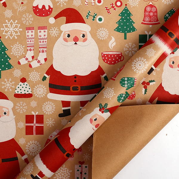 Presentpappersrulle - Julklappspapper Kraftpapper, 43 Cm X 3M (04)