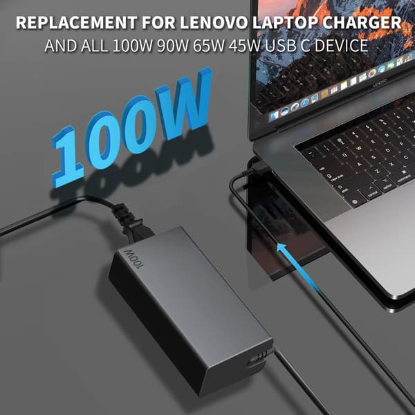 Laddare 100W 20V 5A Typ C för Lenovo ThinkPad P14s Gen 5