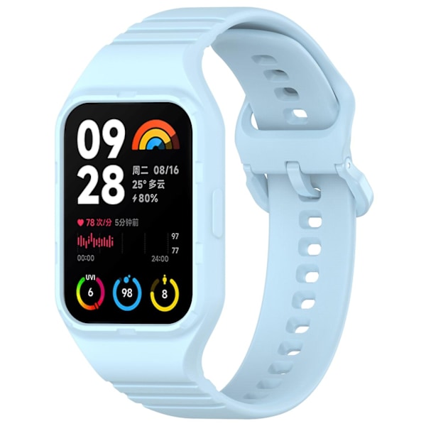 Enkel justerbar klockarmband i flexibelt silikon för Xiaomi Smart Band 8 Pro - Röd Baby Blue