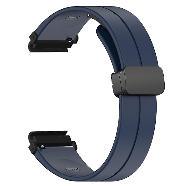 Magnetiskt spänne silikon klockarmband för Garmin Fenix 7s/7s Solar/6s/5s, med 20mm PC-kontakt Midnight Blue