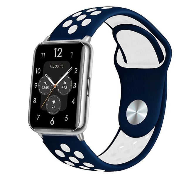 Silikonrem för Huawei Watch Fit 2 Band Active Classic Smartwatch Tillbehör Correa Ersättningsbälte Huawei Watch Fit2-rem bule-white
