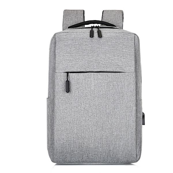 Mote og allsidig studentsekk USB-lading pendling enkel forretningsdatamaskinpose grey
