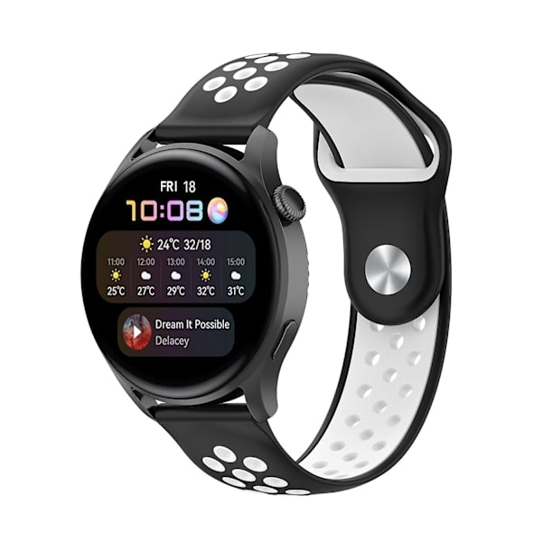 Kaksiväriset säädettävät silikoniset rannekkeet Huawei Watch 3/Watch 3 Pro/Teal -kellolle, 22 mm Multicolor B
