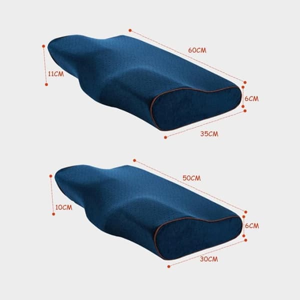 Pute Memory Foam Sakte Rebound Avslappende Cervicalputer for Nakke, 62cm (Grå) Gray