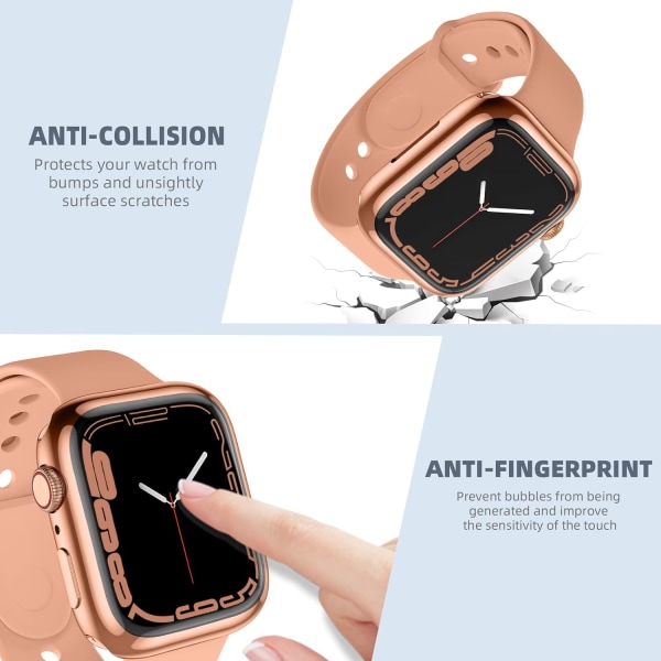 3-pak Kompatibel med Apple Watch-deksel 38mm, myk HD-skjermbeskytter med høy følsomhet for iWatch Series 3/2/1 38mm (3 klare) Clear/Rose Gold/Rose Pink  45mm