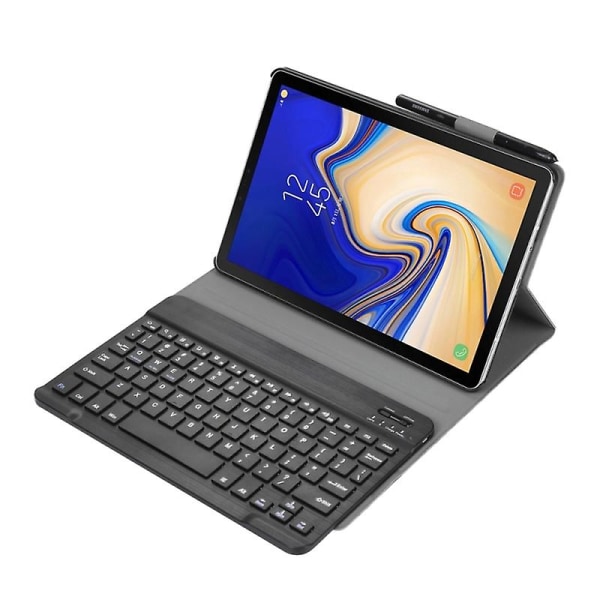 Ultratunt avtagbart Bluetooth tangentbord Case för Galaxy Tab S4 10.5 T830 / T835, med hållare (svart)
