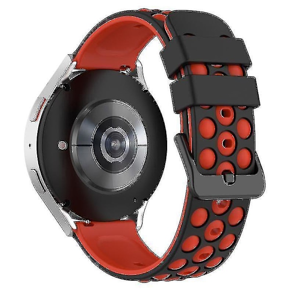 Klockarmband 22 mm för Samsung, Huawei, Huami, Garmin, Polar-klockor med flera runda hål Black Red D Garmin Forerunner 255