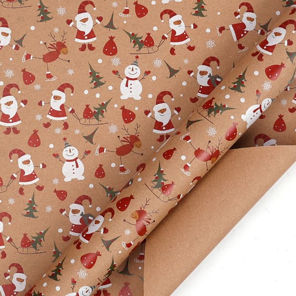 Presentpapper - 4 ark jul för vinterhelg jul, 27,6 * 19,7 tum (07)