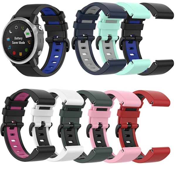 Silikonarmbandsbälte för Fenix ​​7X Watch Soft Strap Loop Armband Red black