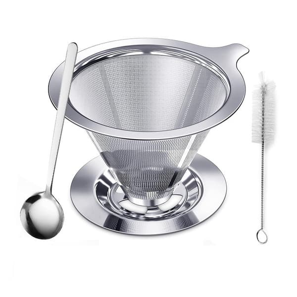 Genanvendeligt kaffefilter med dobbeltnetdesign (stor)